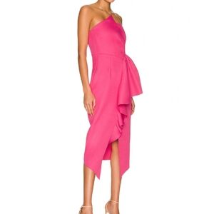 Revolve Elliatt Reception Dress in Fuchsia Pink Large Strapless
